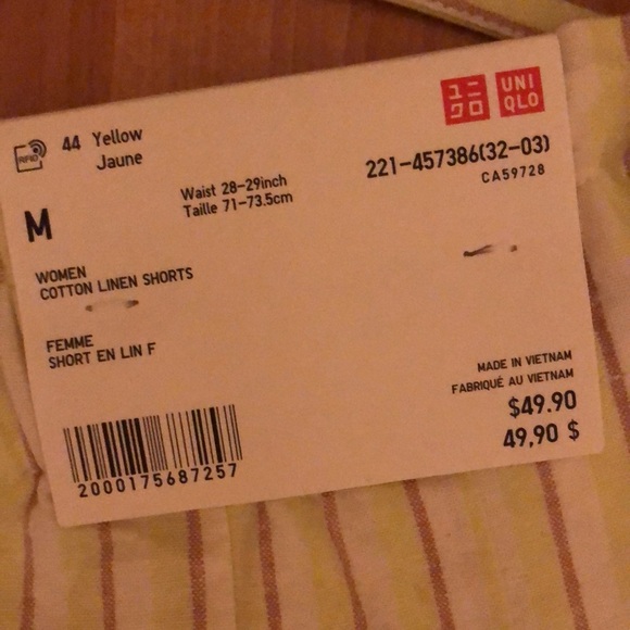 Two uniqlo cotton blend women’s striped shorts Medium - Picture 5 of 8